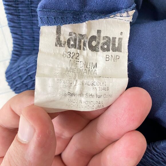 Womens Medium Scrub Pants Landau Blue Elastic Waist and Ankles - Picture 11 of 12